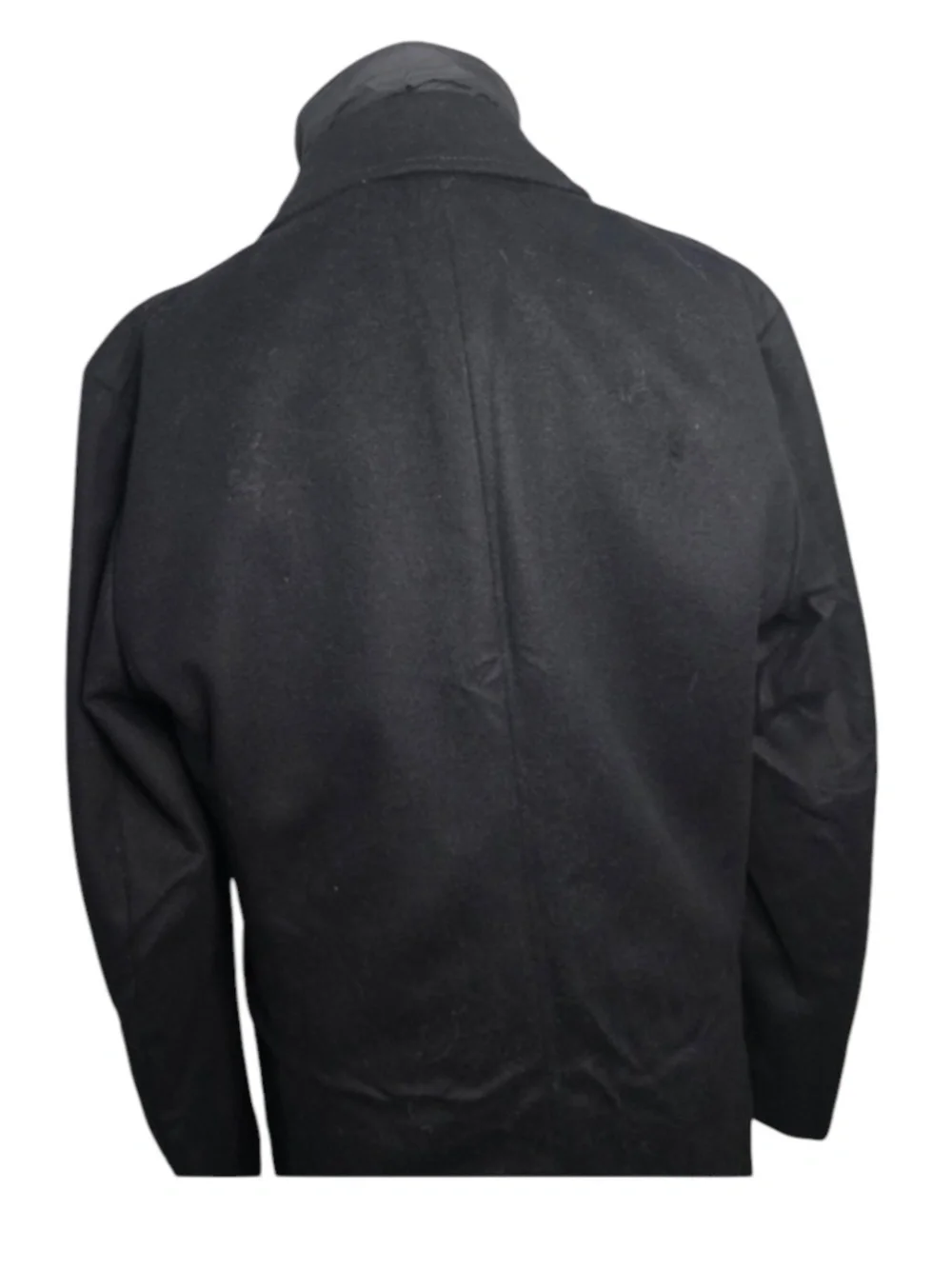 Hugo Boss Men's Black Wool Coat Size 38R Detachable Inner Rib